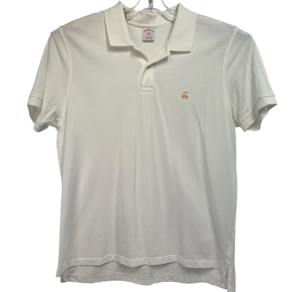 Brooks Brothers 1818 Mens Sz XXL White Cotton Knit Golf Polo Shirt (F8) NW/OTs